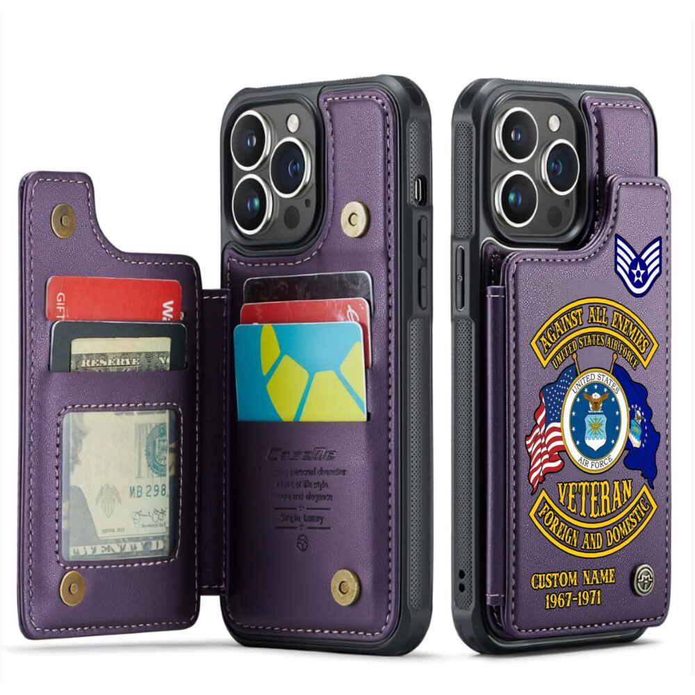 US Air Force , E 6 Air Force Technical Sergeant - Leather Flip Phone Case - Image 6