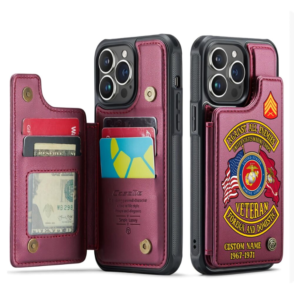 US Marine Corps, The Jarheads - Leather Flip Phone Case - Image 4