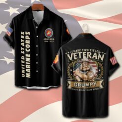 US Marine Corps, Land Of The Free, Because Of The Brave - Short Sleeve Button Shirt