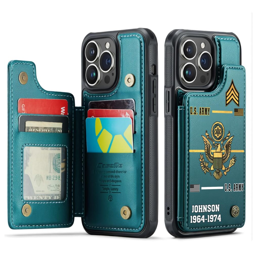 US Army, E 7 Army Master Specialist - Leather Flip Phone Case - Image 5
