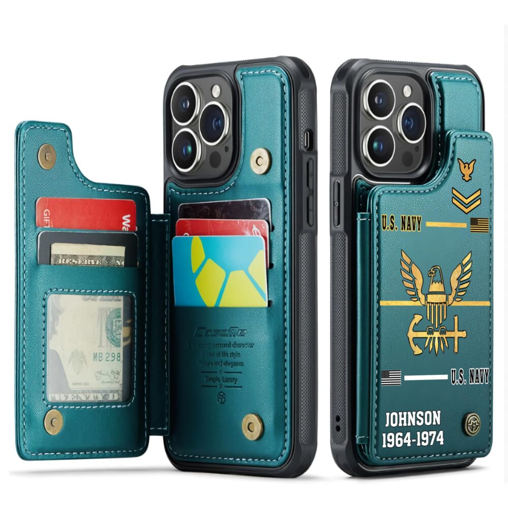 US Navy, The Sea is Ours - Leather Flip Phone Case - Image 5