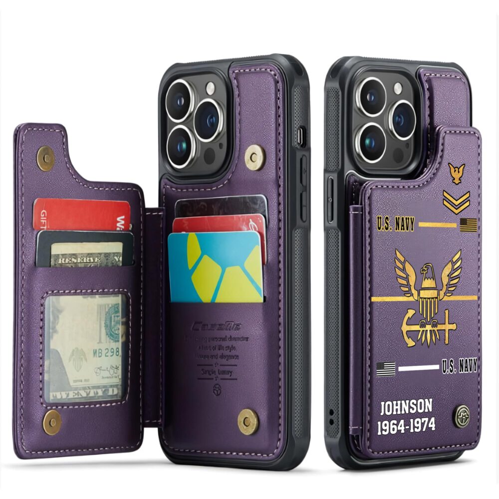 US Navy, The Sea is Ours - Leather Flip Phone Case - Image 6