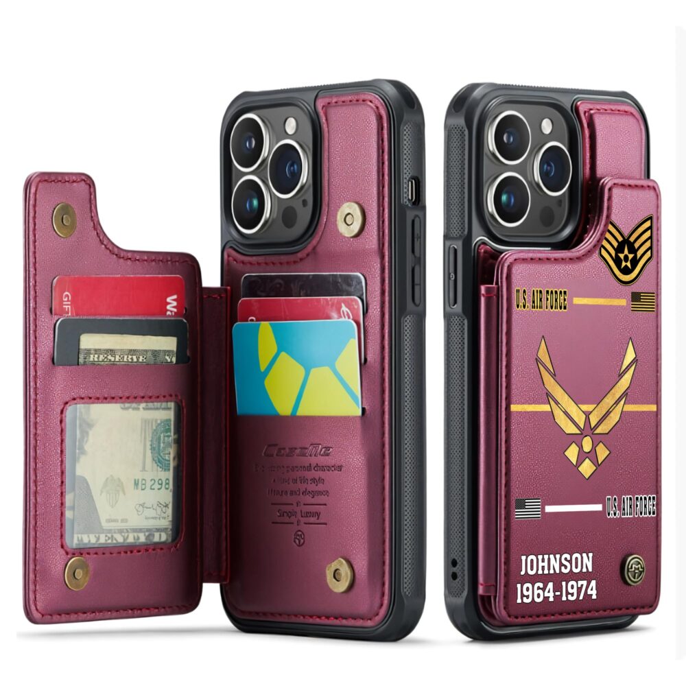 US Air Force , Service Before Self - Leather Flip Phone Case - Image 4