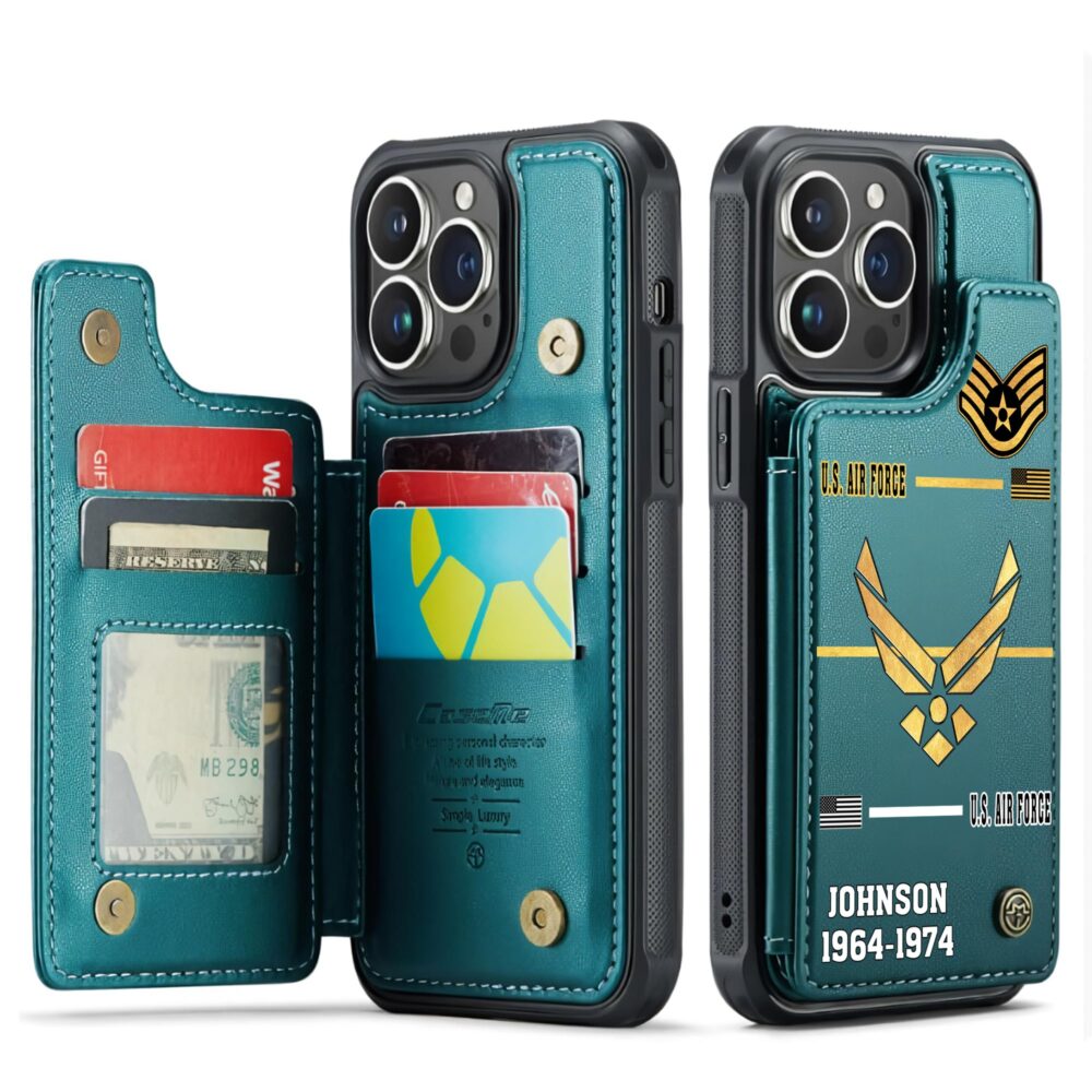 US Air Force , Service Before Self - Leather Flip Phone Case - Image 5