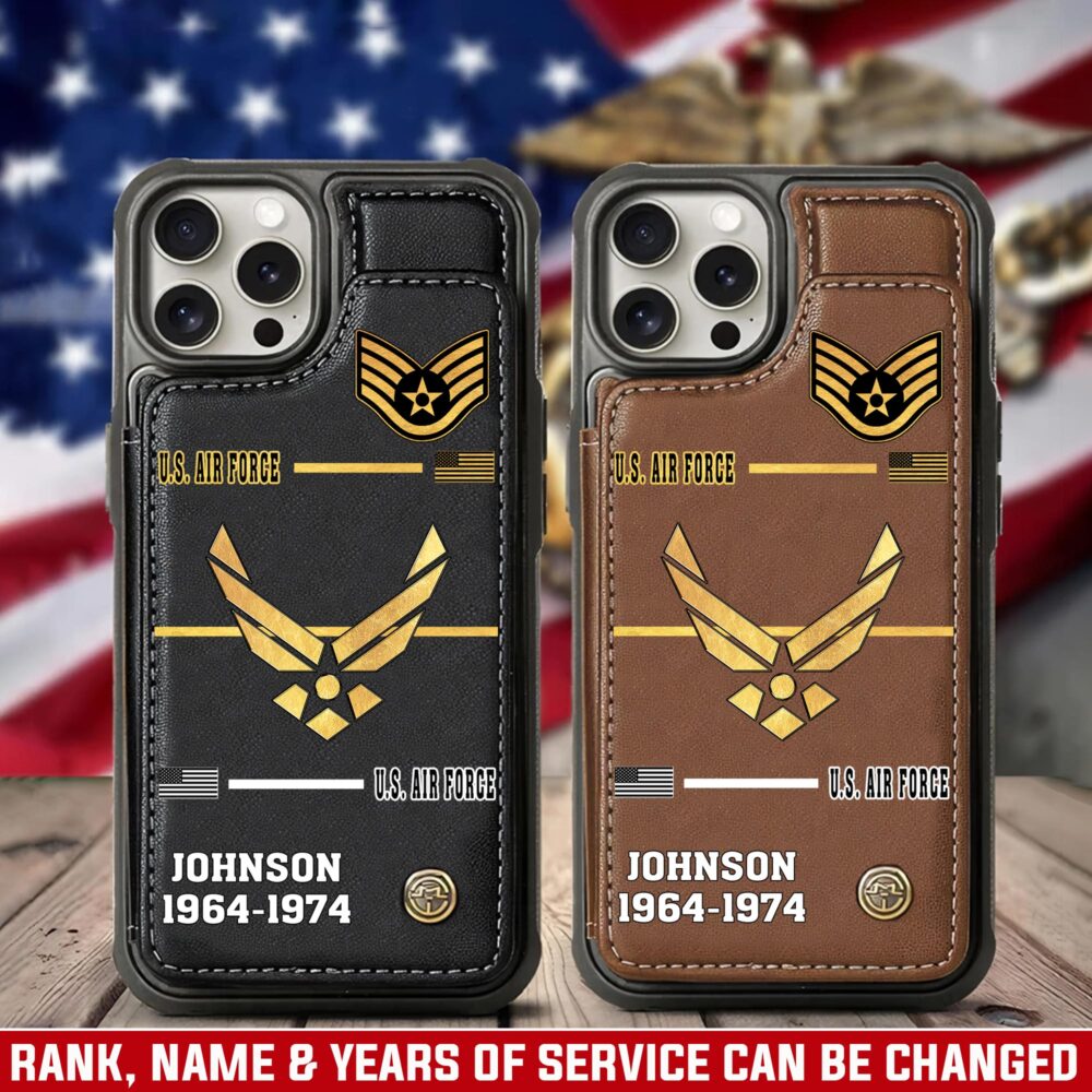 US Air Force , Service Before Self - Leather Flip Phone Case
