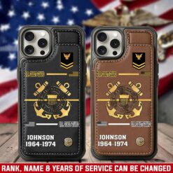 US Coast Guard, Proud To Have Served - Leather Flip Phone Case