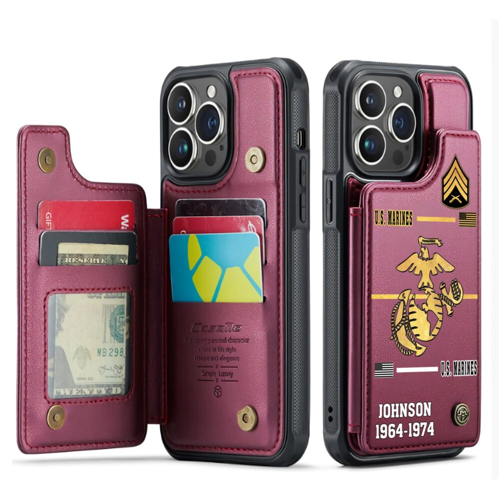 US Marine Corps, W 3 Marines Chief Warrant Officer 3 - Leather Flip Phone Case - Image 4