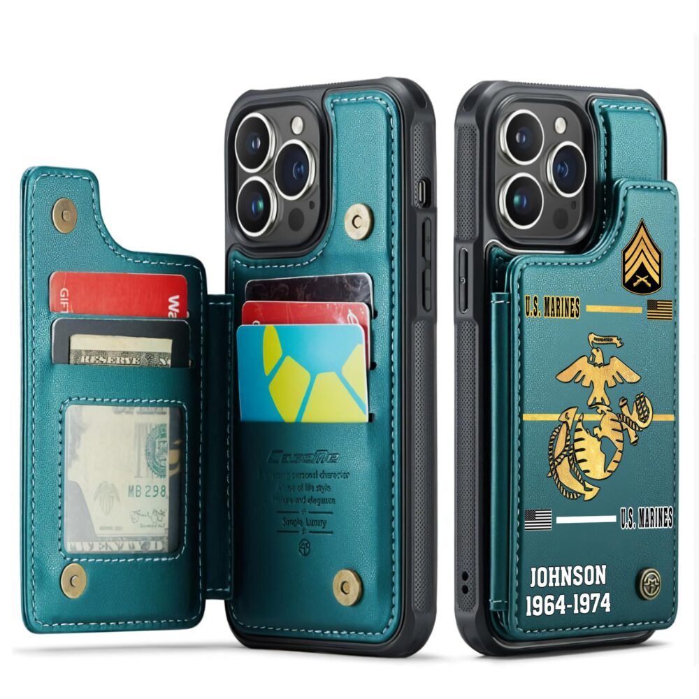 US Marine Corps, W 3 Marines Chief Warrant Officer 3 - Leather Flip Phone Case - Image 5