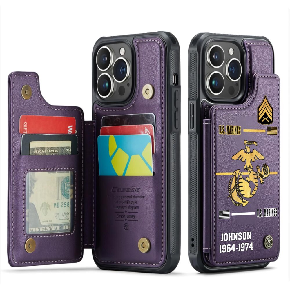 US Marine Corps, W 3 Marines Chief Warrant Officer 3 - Leather Flip Phone Case - Image 6