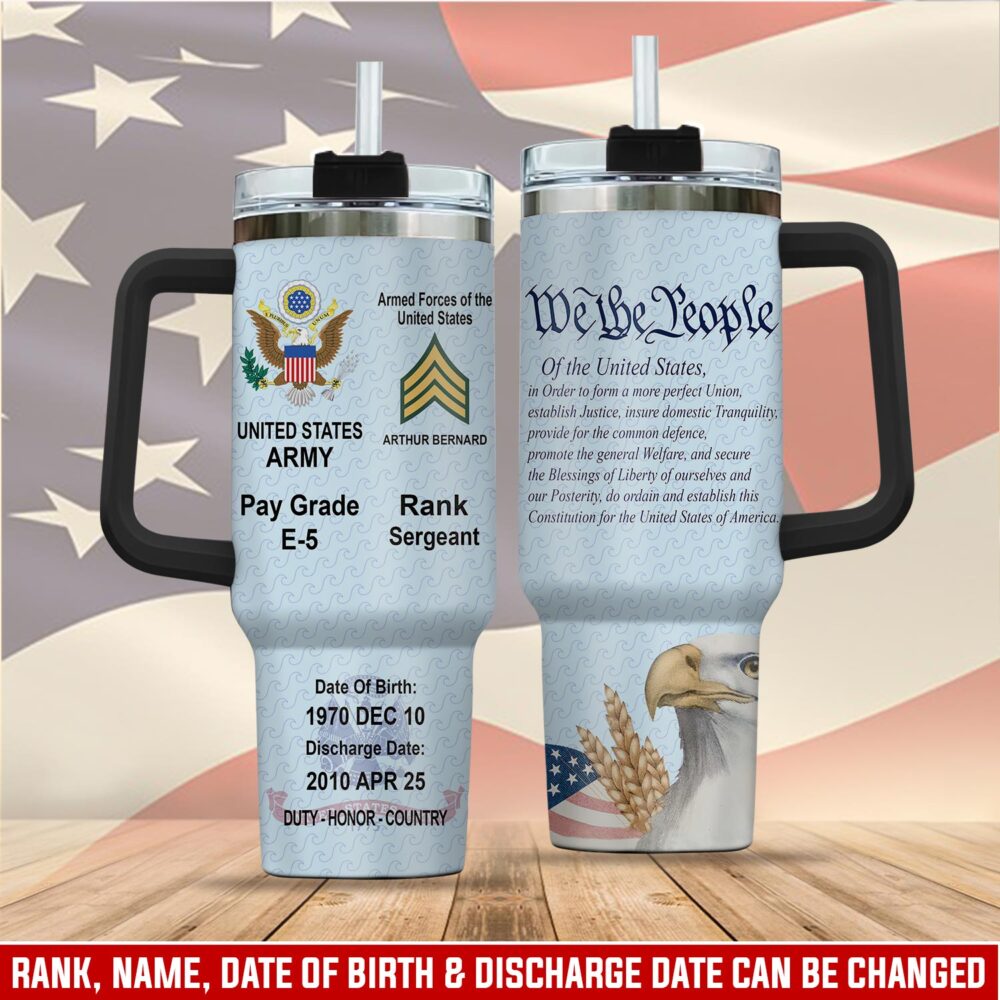 US Army, No One Fights Alone - Stainless Steel Tumbler 40oz