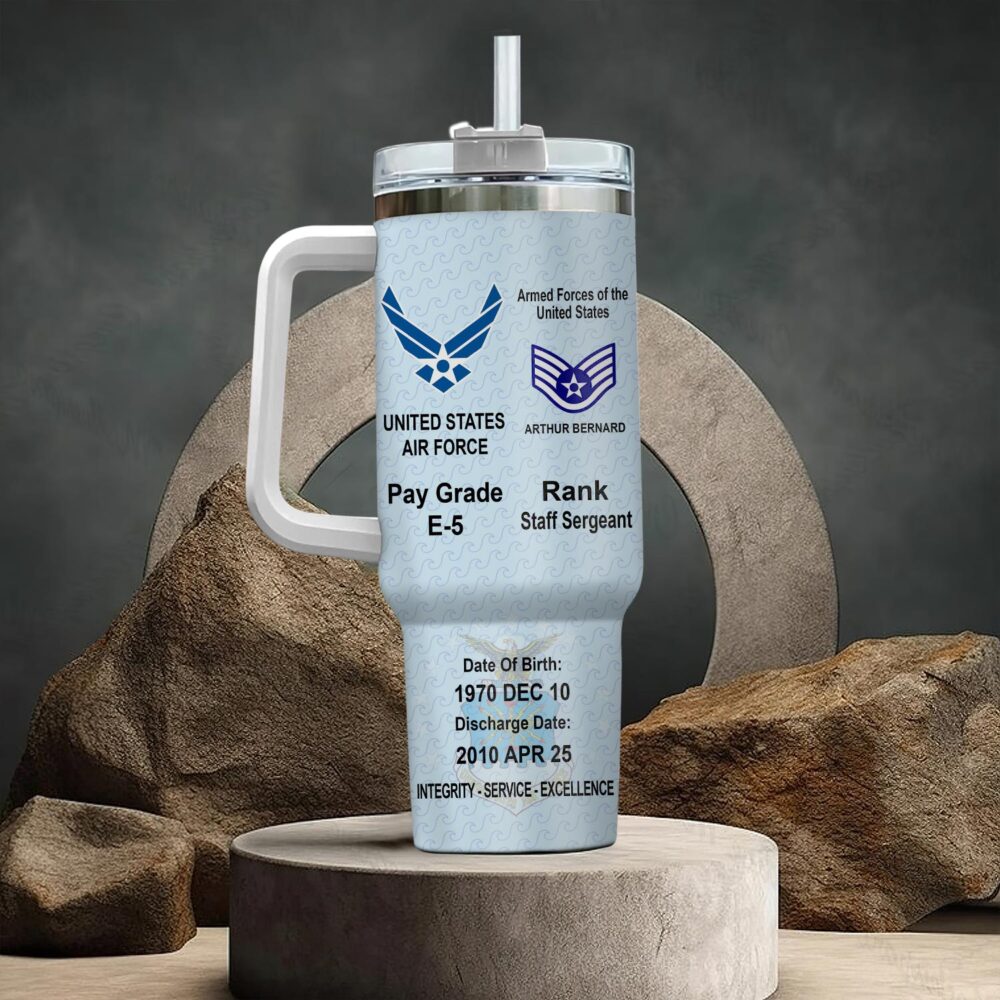 US Air Force , No One Gets Left Behind - Stainless Steel Tumbler 40oz - Image 3