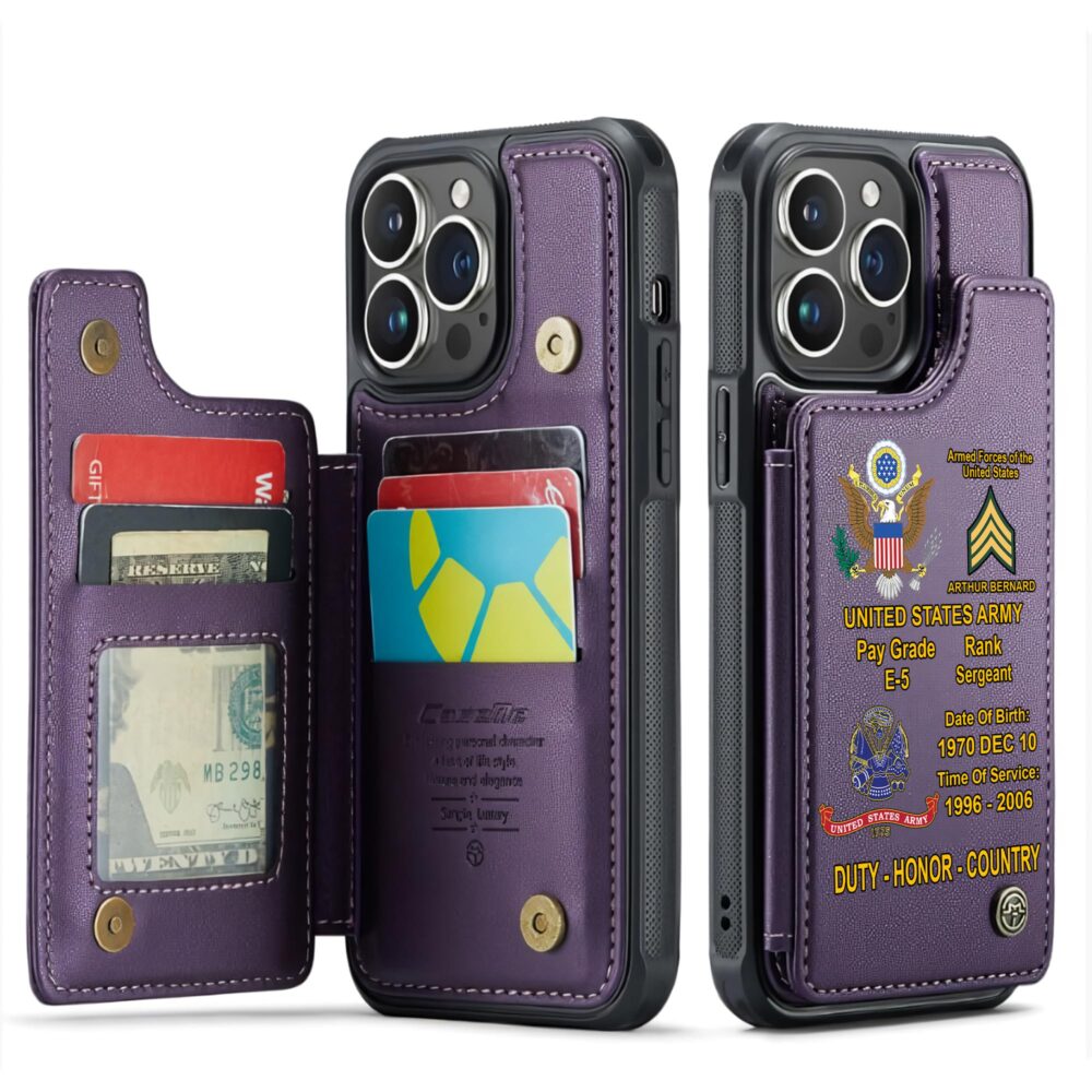 US Army, O 5 Army Lieutenant Colonel - Leather Flip Phone Case - Image 6