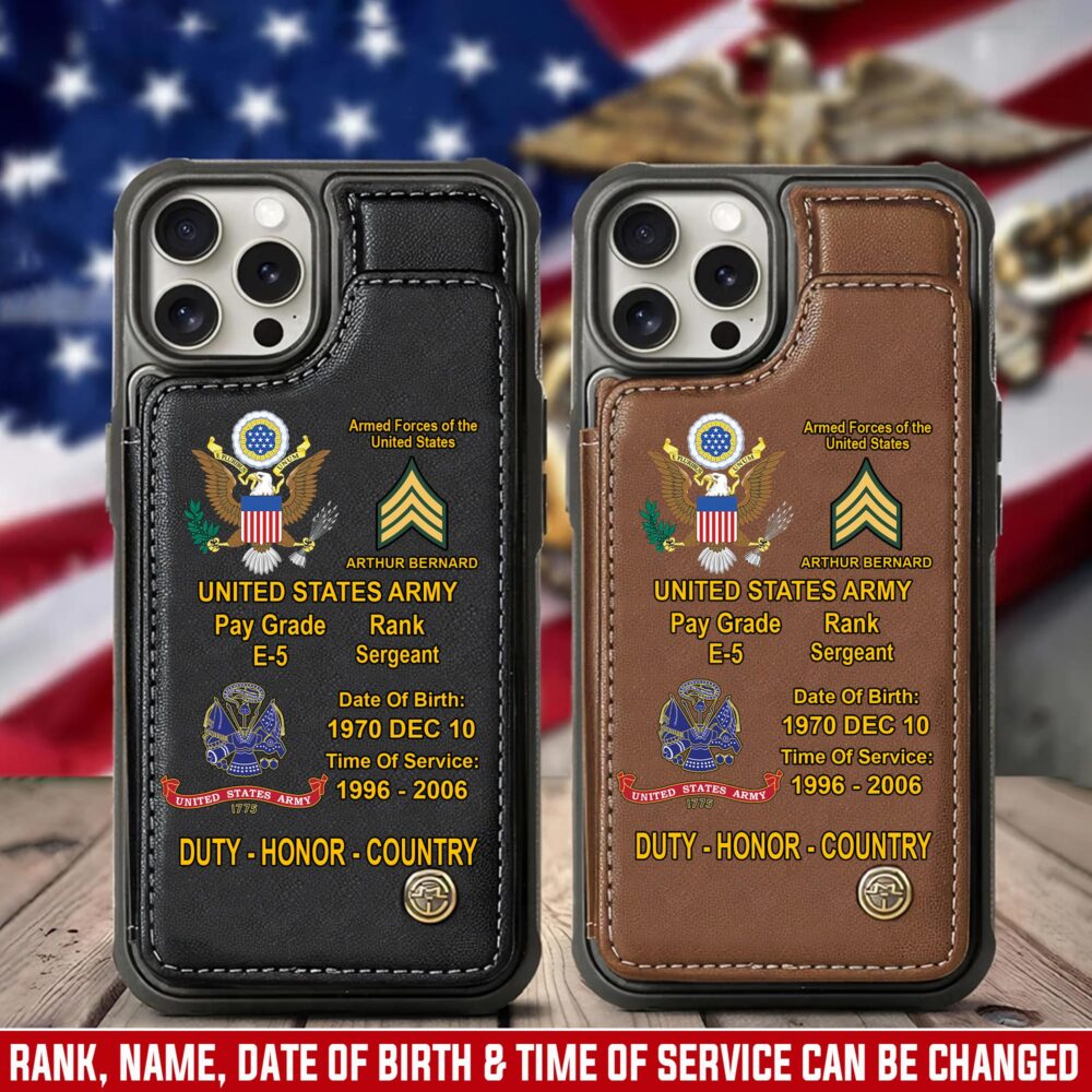 US Army, O 5 Army Lieutenant Colonel - Leather Flip Phone Case