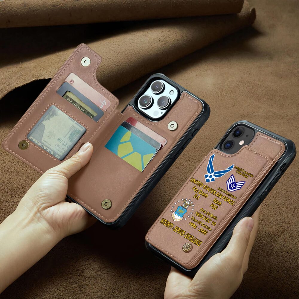 US Air Force , E 9 Air Force Command Chief Master Sergeant - Leather Flip Phone Case - Image 2