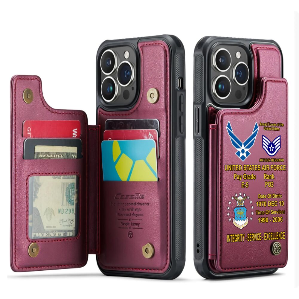 US Air Force , E 9 Air Force Command Chief Master Sergeant - Leather Flip Phone Case - Image 4