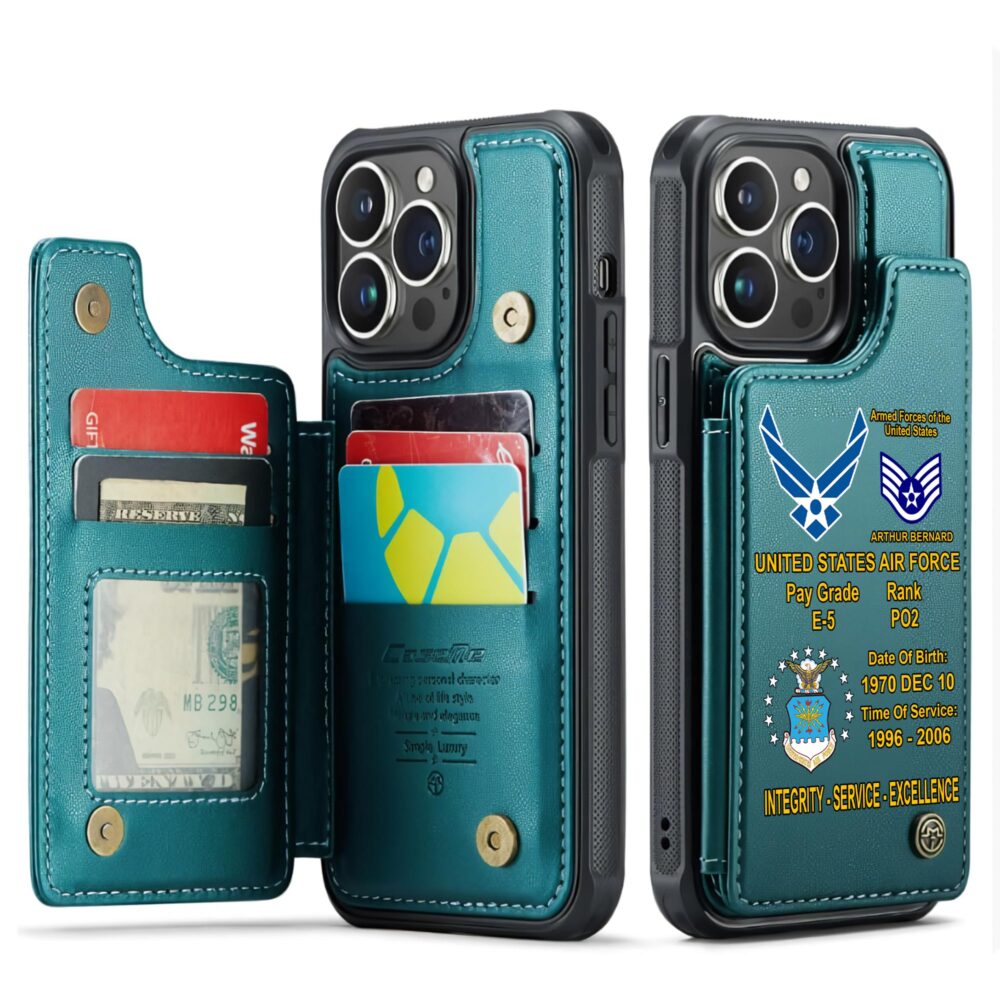 US Air Force , E 9 Air Force Command Chief Master Sergeant - Leather Flip Phone Case - Image 5