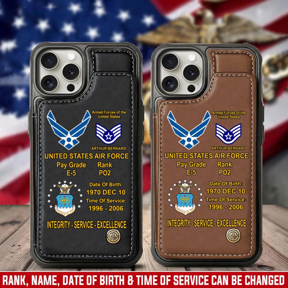 US Air Force , E 9 Air Force Command Chief Master Sergeant - Leather Flip Phone Case