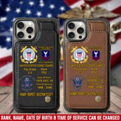 US Coast Guard, Honor The Fallen - Leather Flip Phone Case