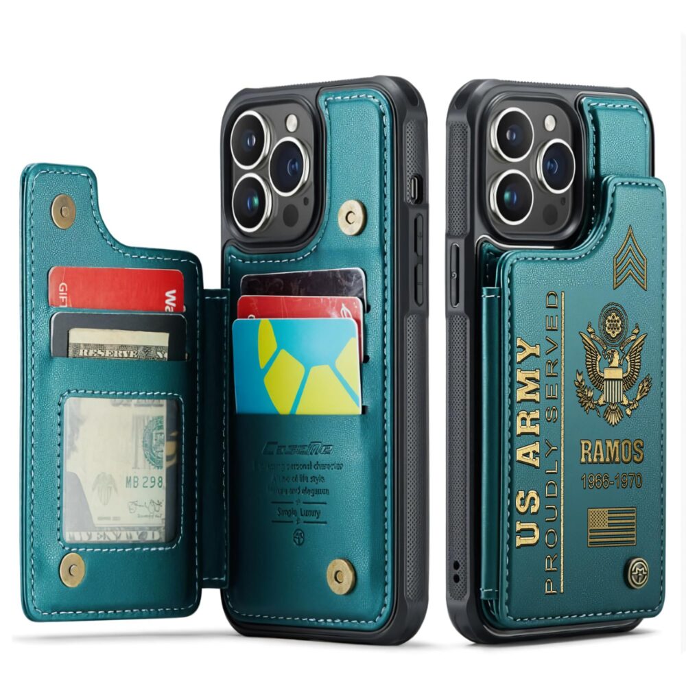 US Army, Honor, Duty, Service - Leather Flip Phone Case - Image 5