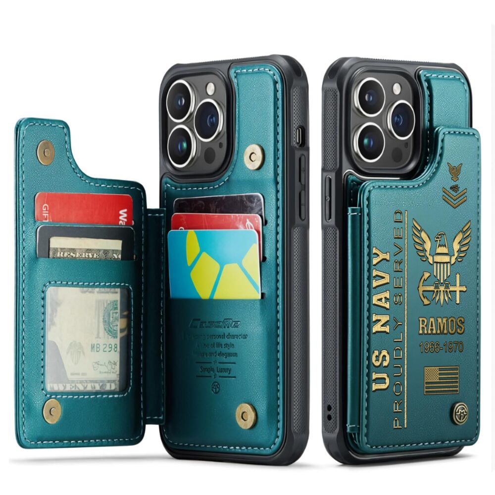 US Navy, No One Gets Left Behind - Leather Flip Phone Case - Image 5