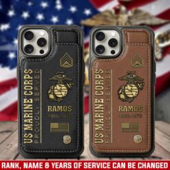 US Marine Corps - Leather Flip Phone Case