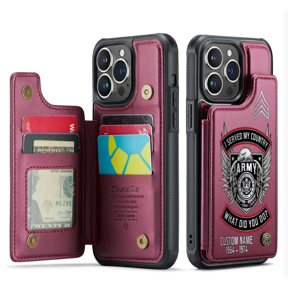US Army, All Gave Some, Some Gave All - Leather Flip Phone Case - Image 4