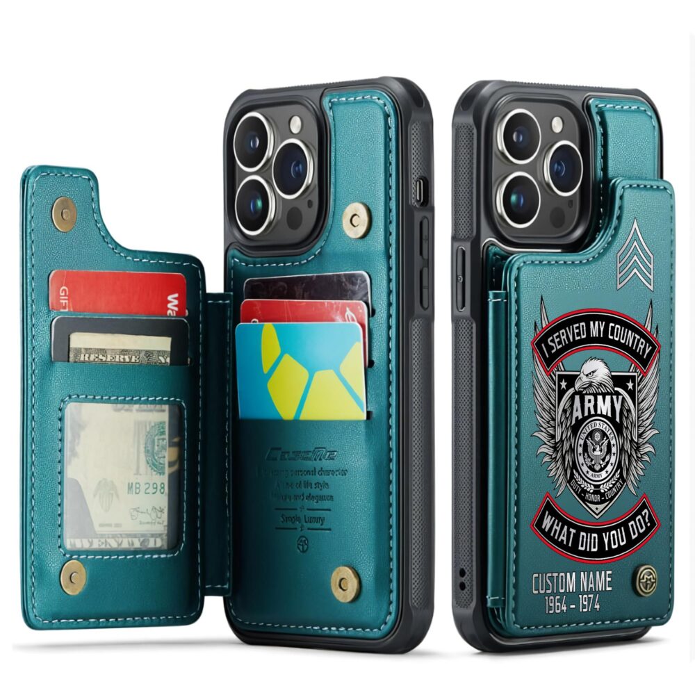 US Army, All Gave Some, Some Gave All - Leather Flip Phone Case - Image 5