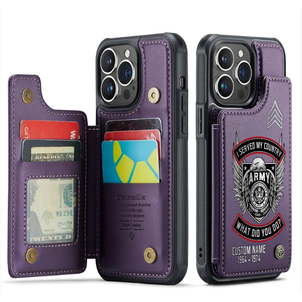 US Army, All Gave Some, Some Gave All - Leather Flip Phone Case - Image 6