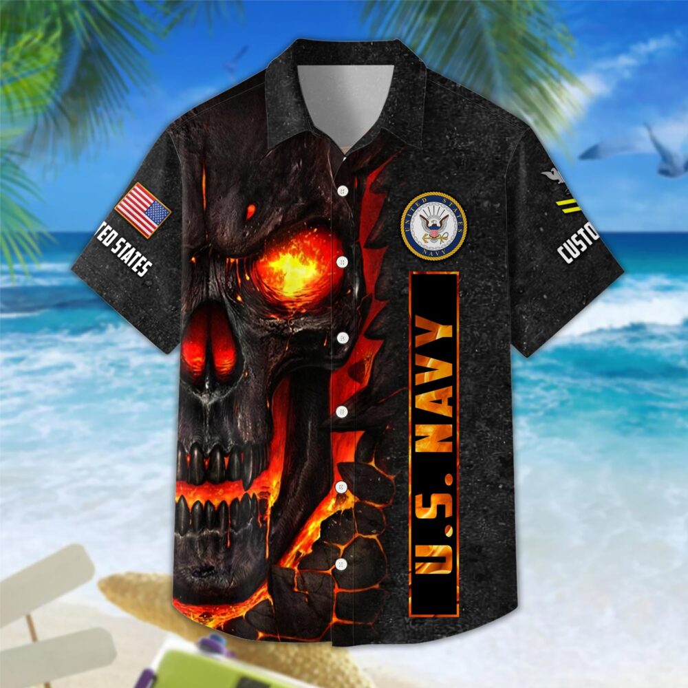 US Navy, E 3 Blue - Hawaii Shirt - Image 3