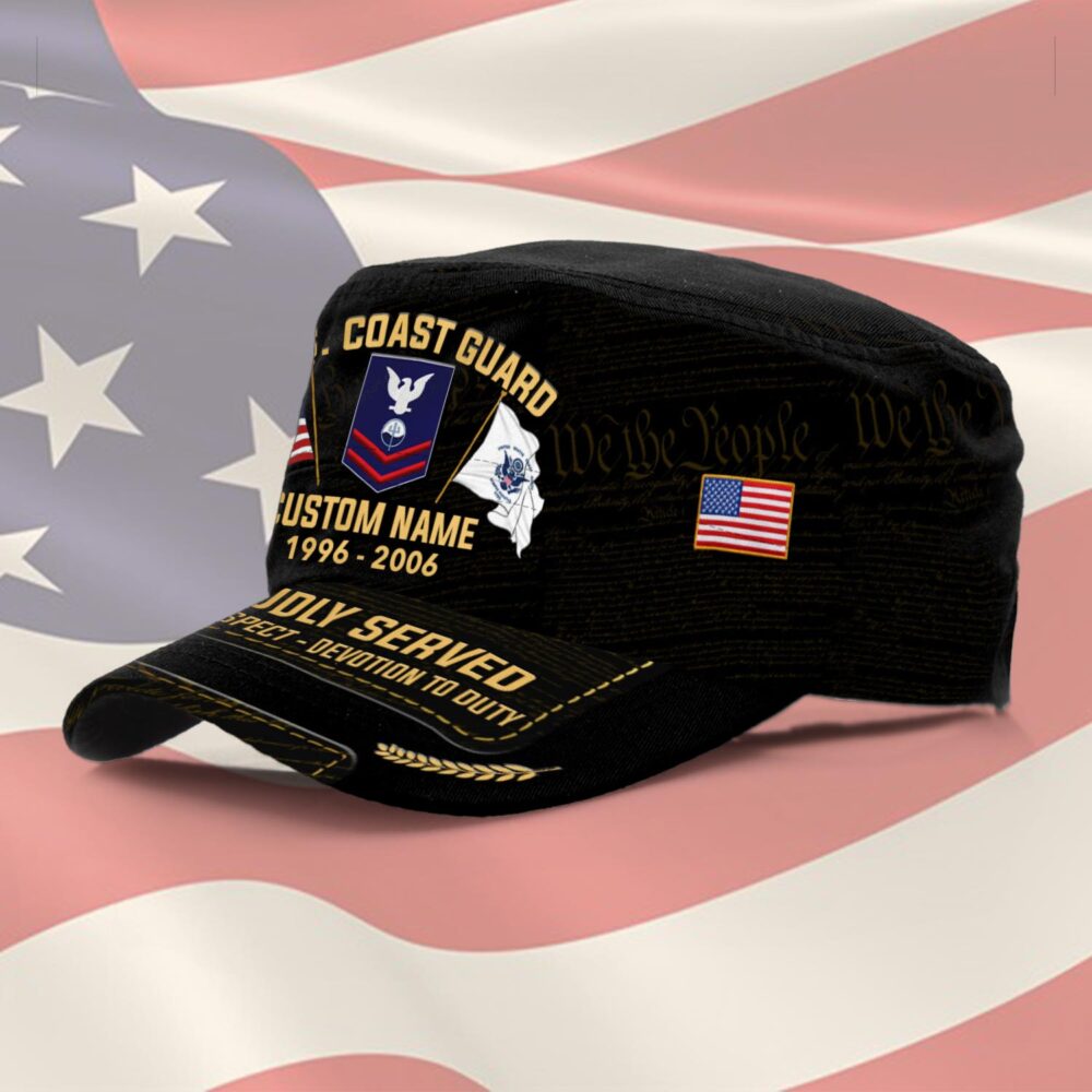 US Coast Guard, American By Birth, Veteran By Choice - Military Cap - Image 2