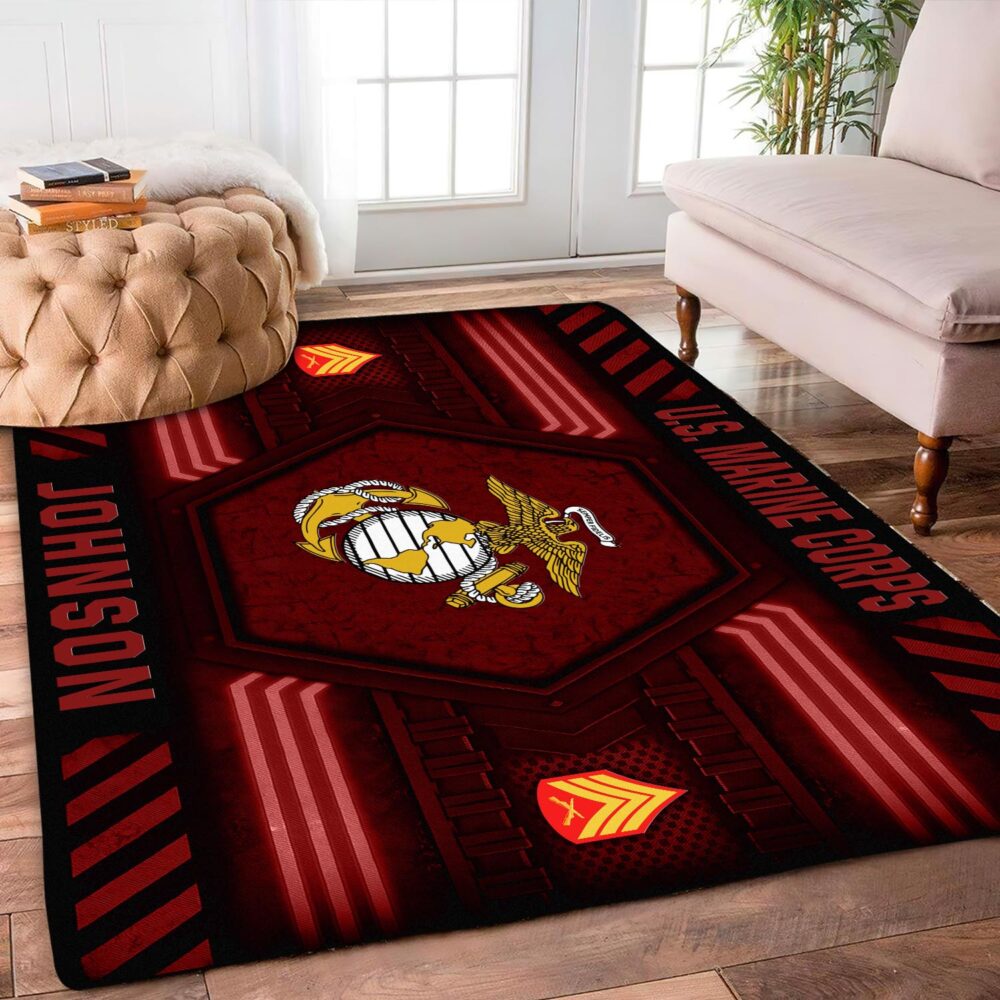 US Marine Corps, American By Birth, Veteran By Choice - Rug 73x48in - Image 2
