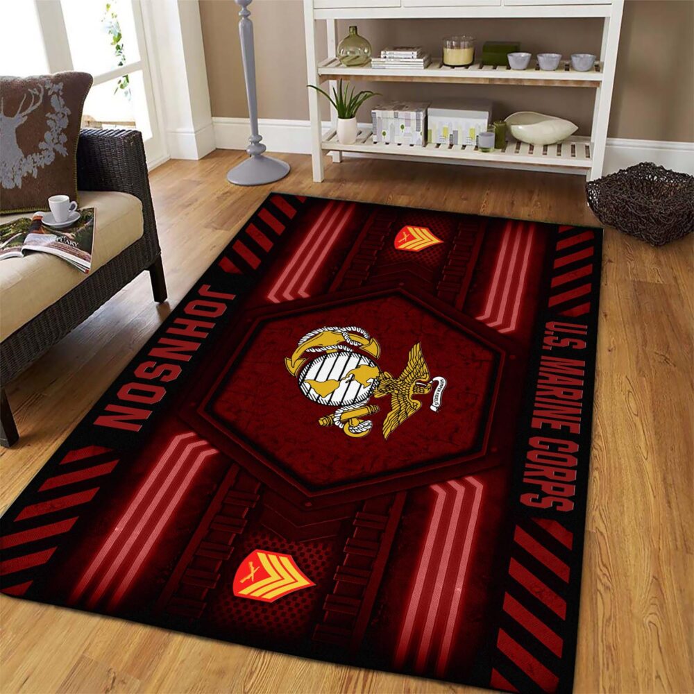 US Marine Corps, American By Birth, Veteran By Choice - Rug 73x48in - Image 3