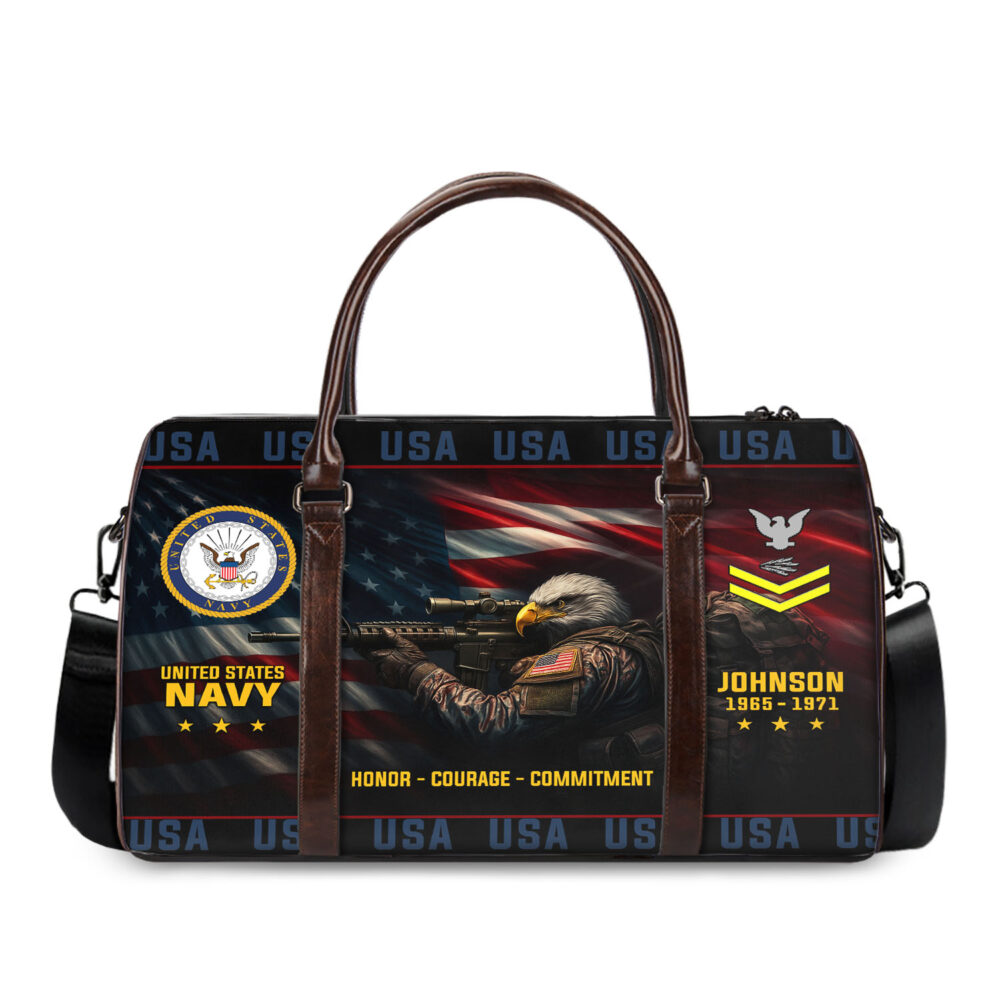 US Navy, E 7 Gold - Travel Bag - Size L: 20.4 x 9.4 x 10.2 inches - Image 3