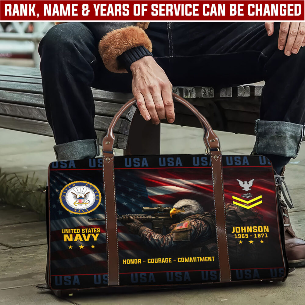 US Navy, E 7 Gold - Travel Bag - Size L: 20.4 x 9.4 x 10.2 inches