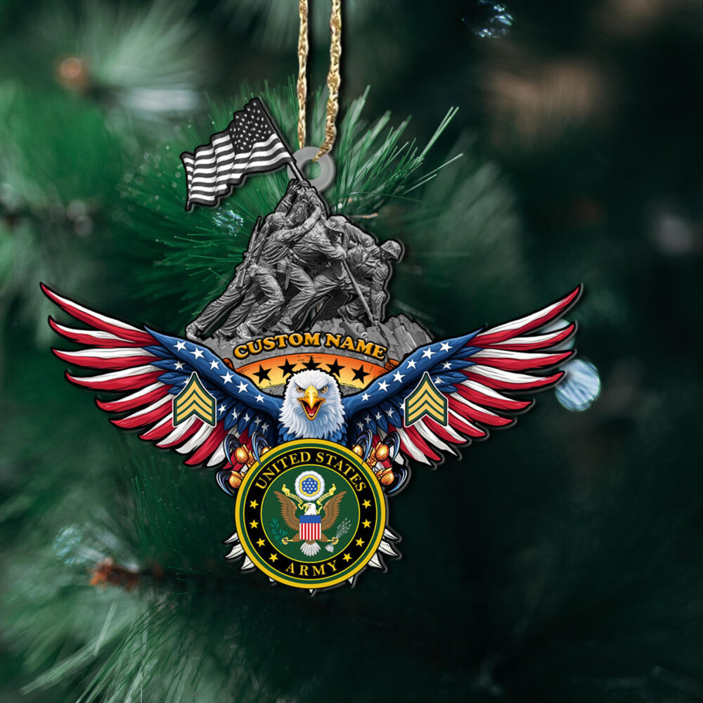 US Army, E 5 Army Sergeant - Wooden Ornament Pack 6 - Image 2