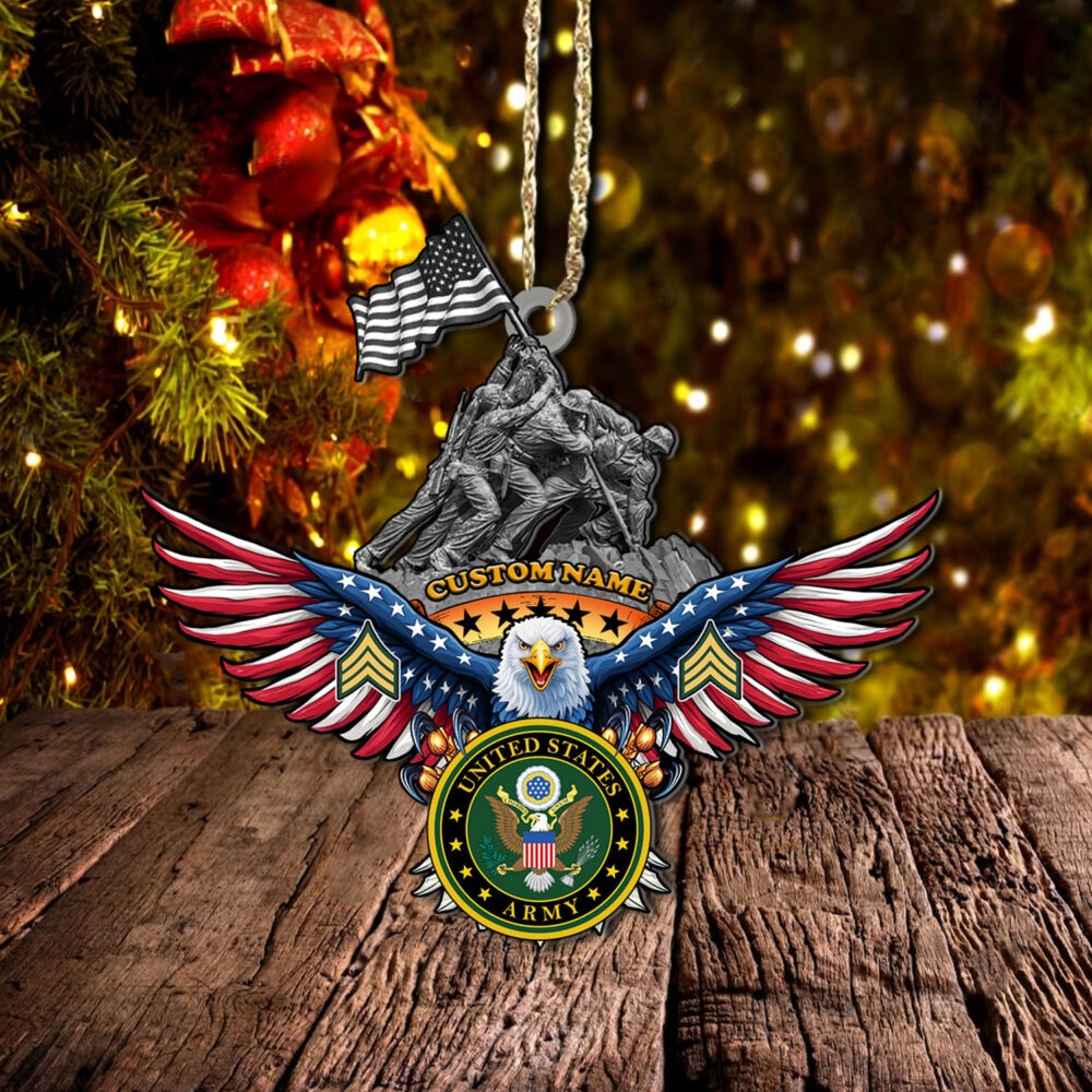 US Army, E 5 Army Sergeant - Wooden Ornament Pack 6 - Image 3