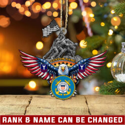 US Coast Guard, Land Of The Free, Because Of The Brave - Wooden Ornament Pack 6
