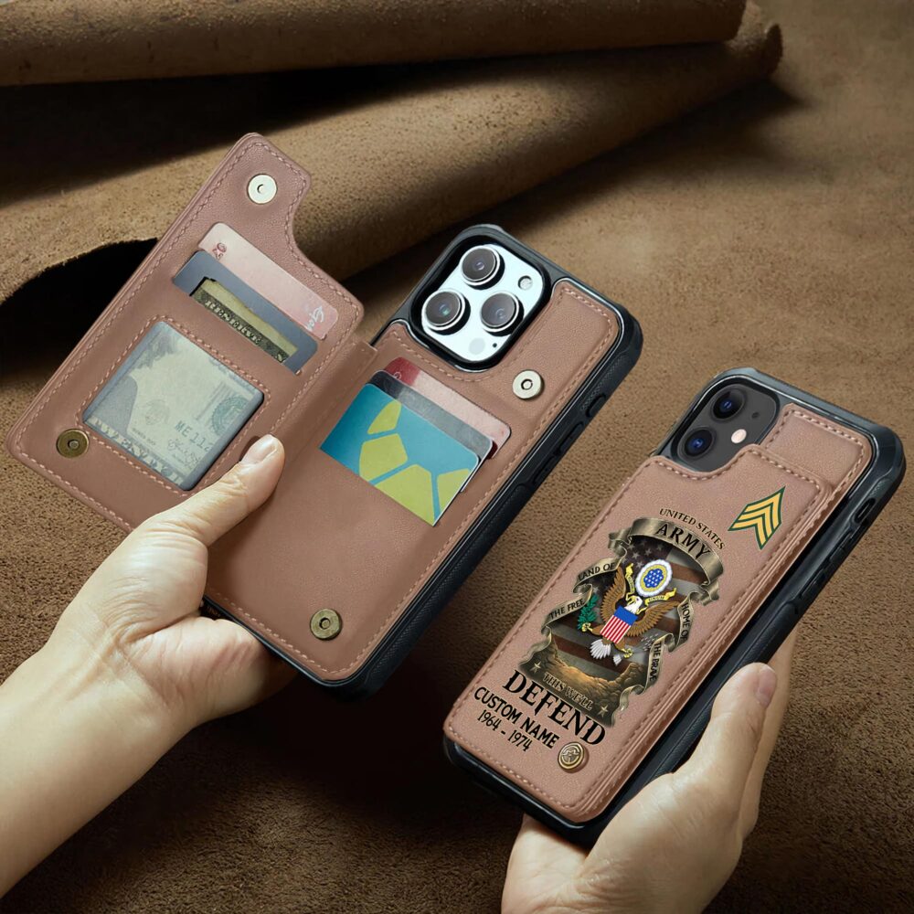 US Army, Proud To Have Served - Leather Flip Phone Case - Image 2