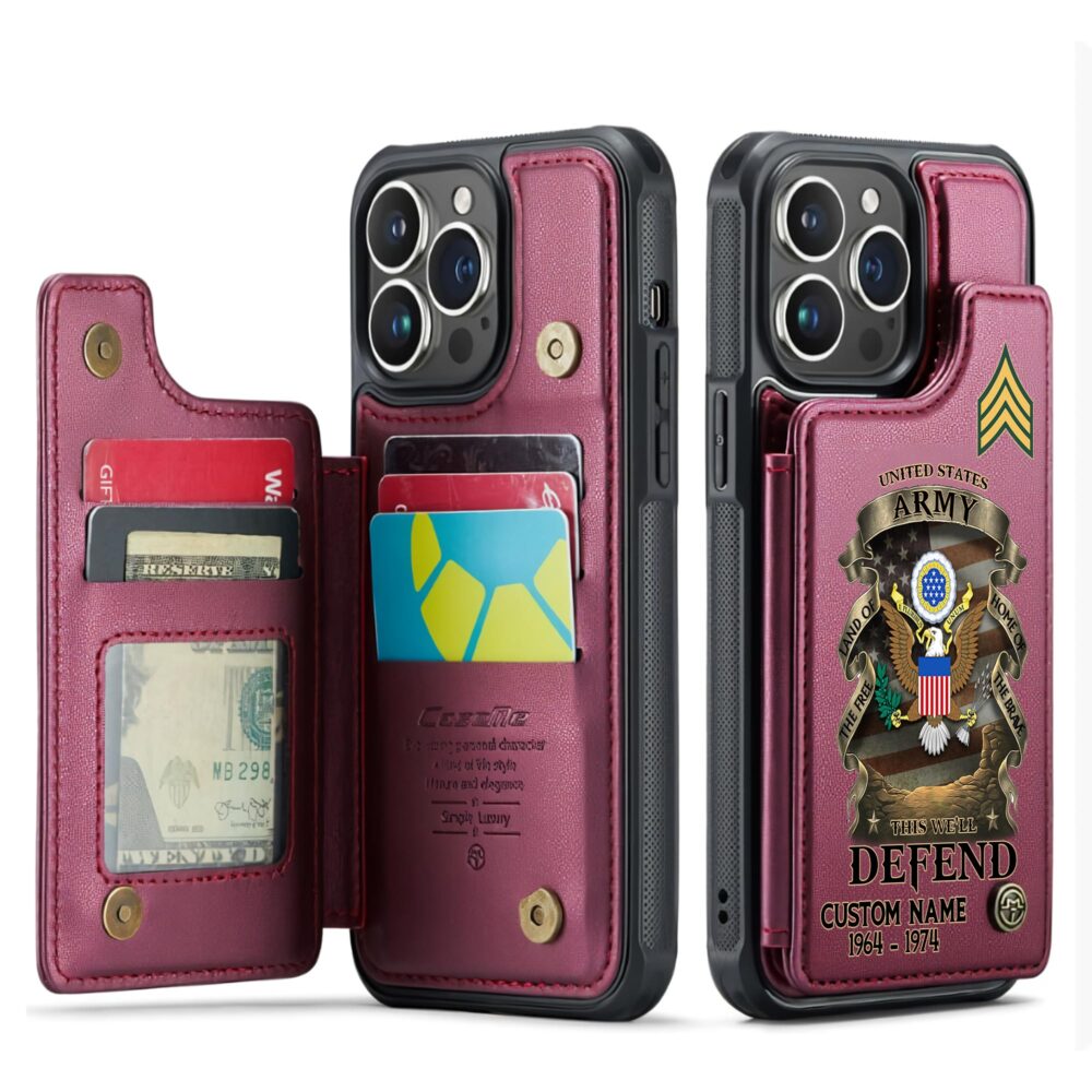 US Army, Proud To Have Served - Leather Flip Phone Case - Image 4