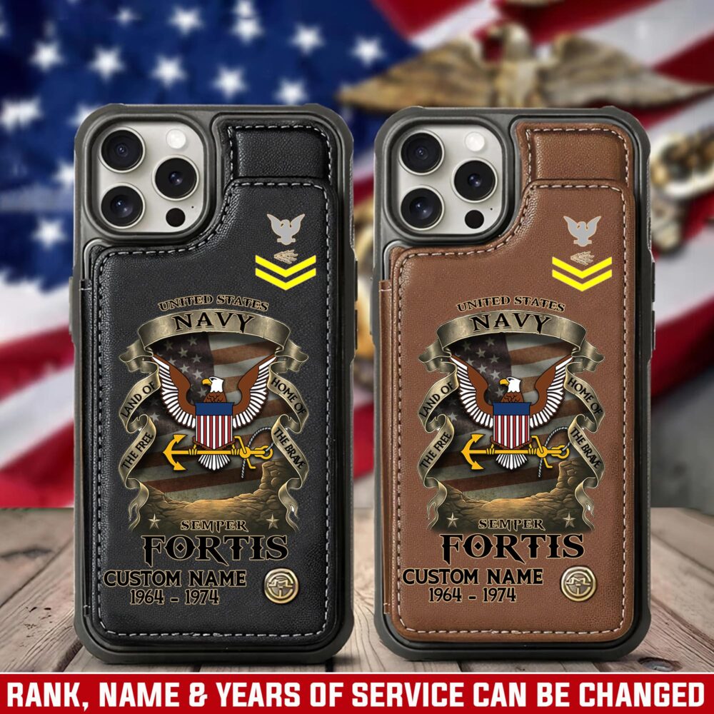 US Navy, I Walked The Walk - Leather Flip Phone Case