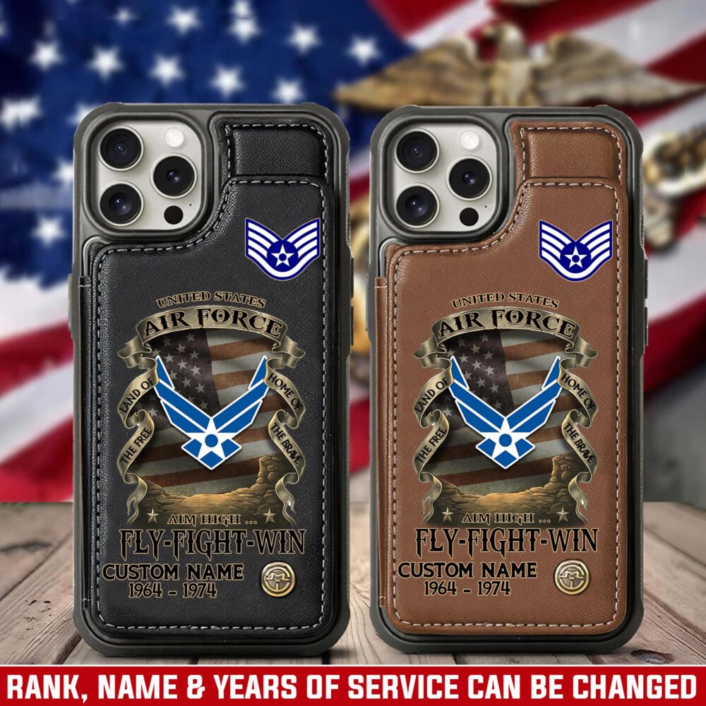 US Air Force , Proud Veteran - Leather Flip Phone Case