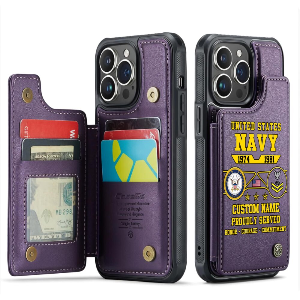 US Navy, I Walked The Walk - Leather Flip Phone Case - Image 6