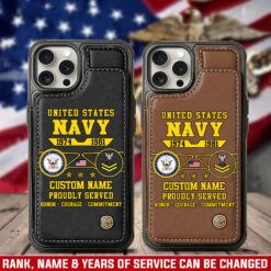 US Navy, I Walked The Walk - Leather Flip Phone Case