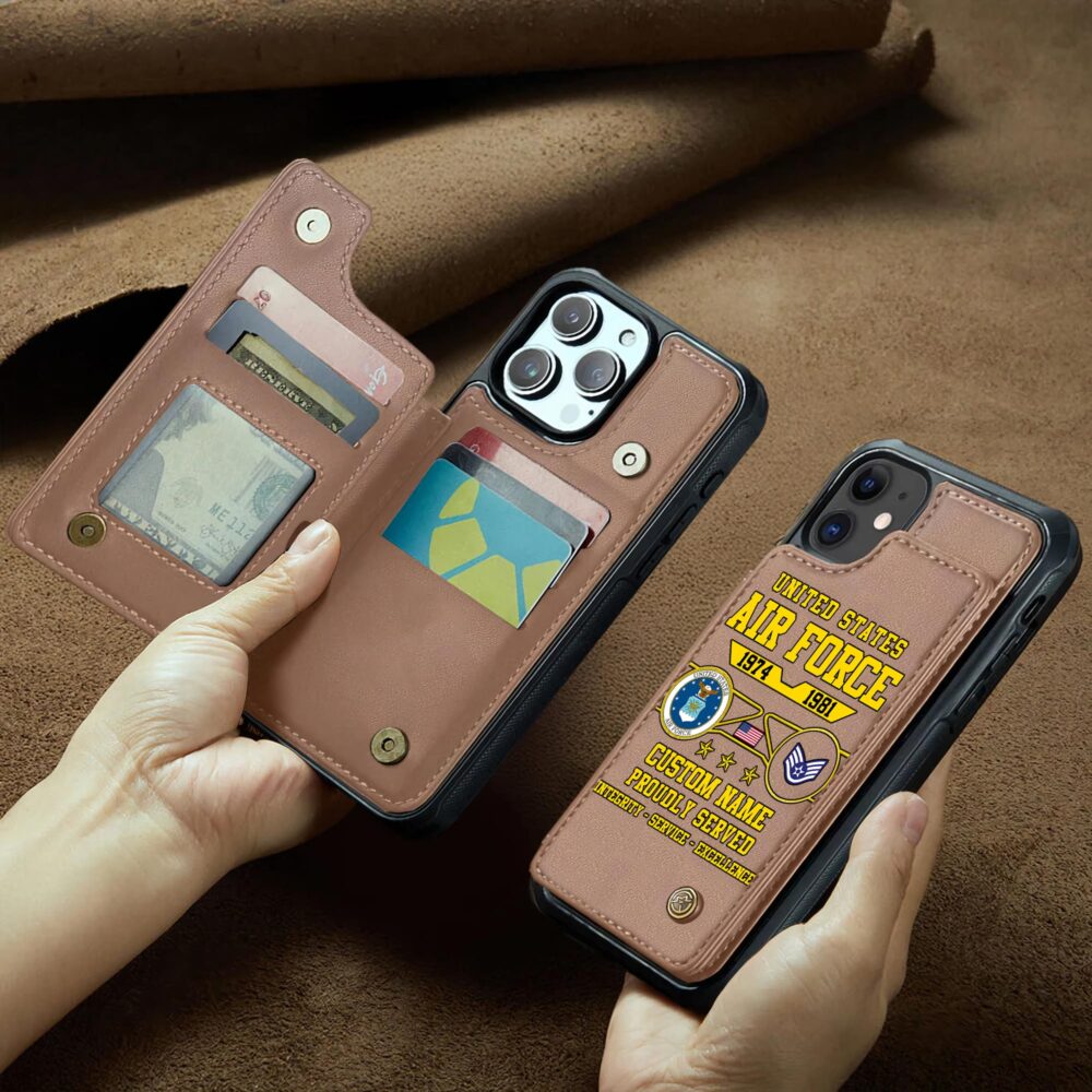 US Air Force , E 8 Air Force First Sergeant - Leather Flip Phone Case - Image 2