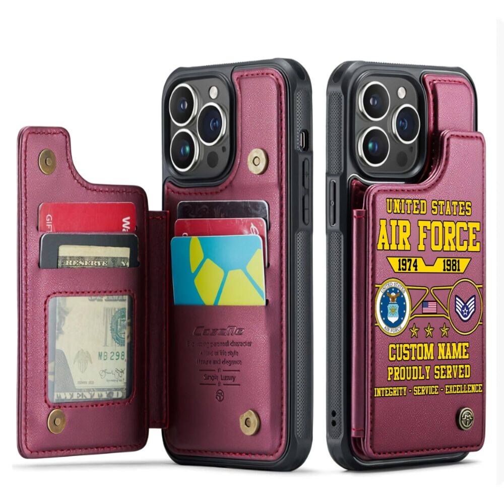 US Air Force , E 8 Air Force First Sergeant - Leather Flip Phone Case - Image 4