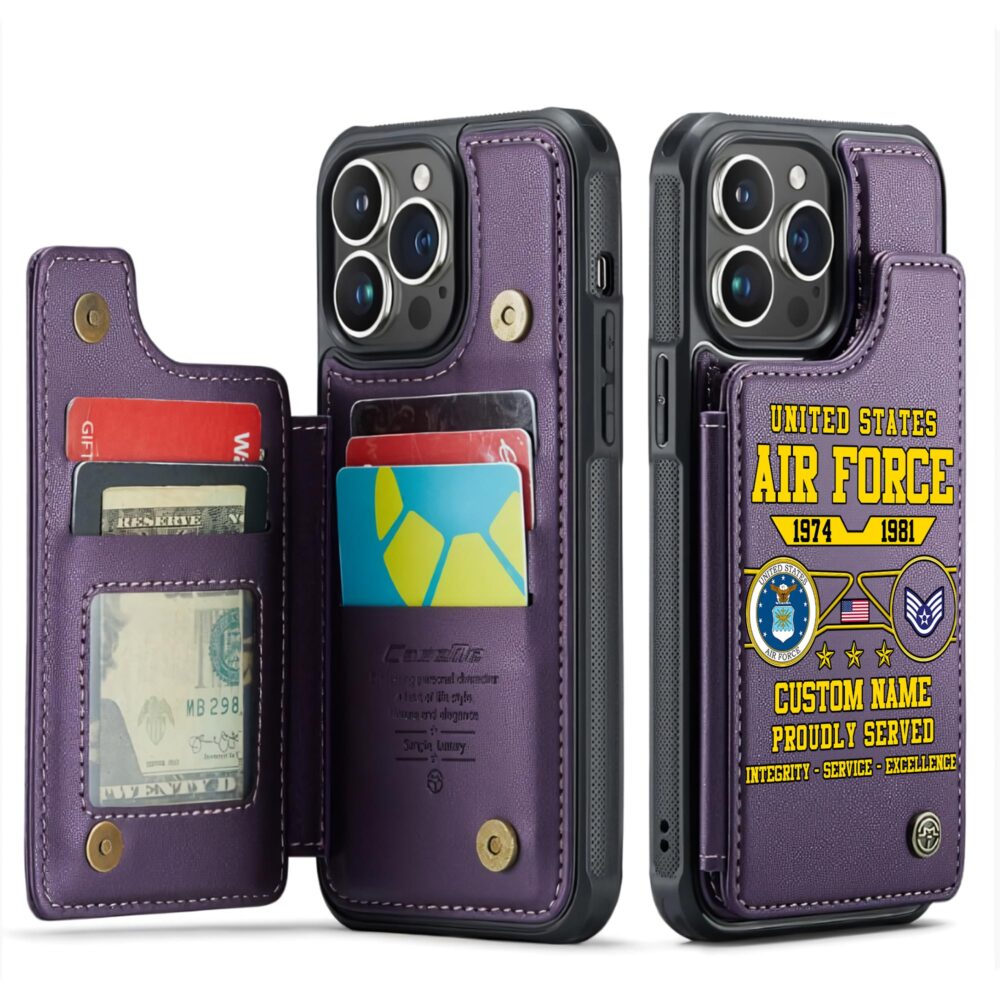 US Air Force , E 8 Air Force First Sergeant - Leather Flip Phone Case - Image 6
