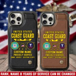 US Coast Guard, Remember - Honor - Respect - Leather Flip Phone Case