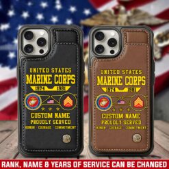 US Marine Corps, Served With Pride - Leather Flip Phone Case
