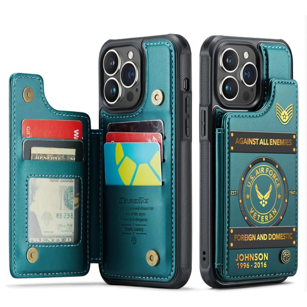US Air Force , O 3 Air Force Captain - Leather Flip Phone Case - Image 5
