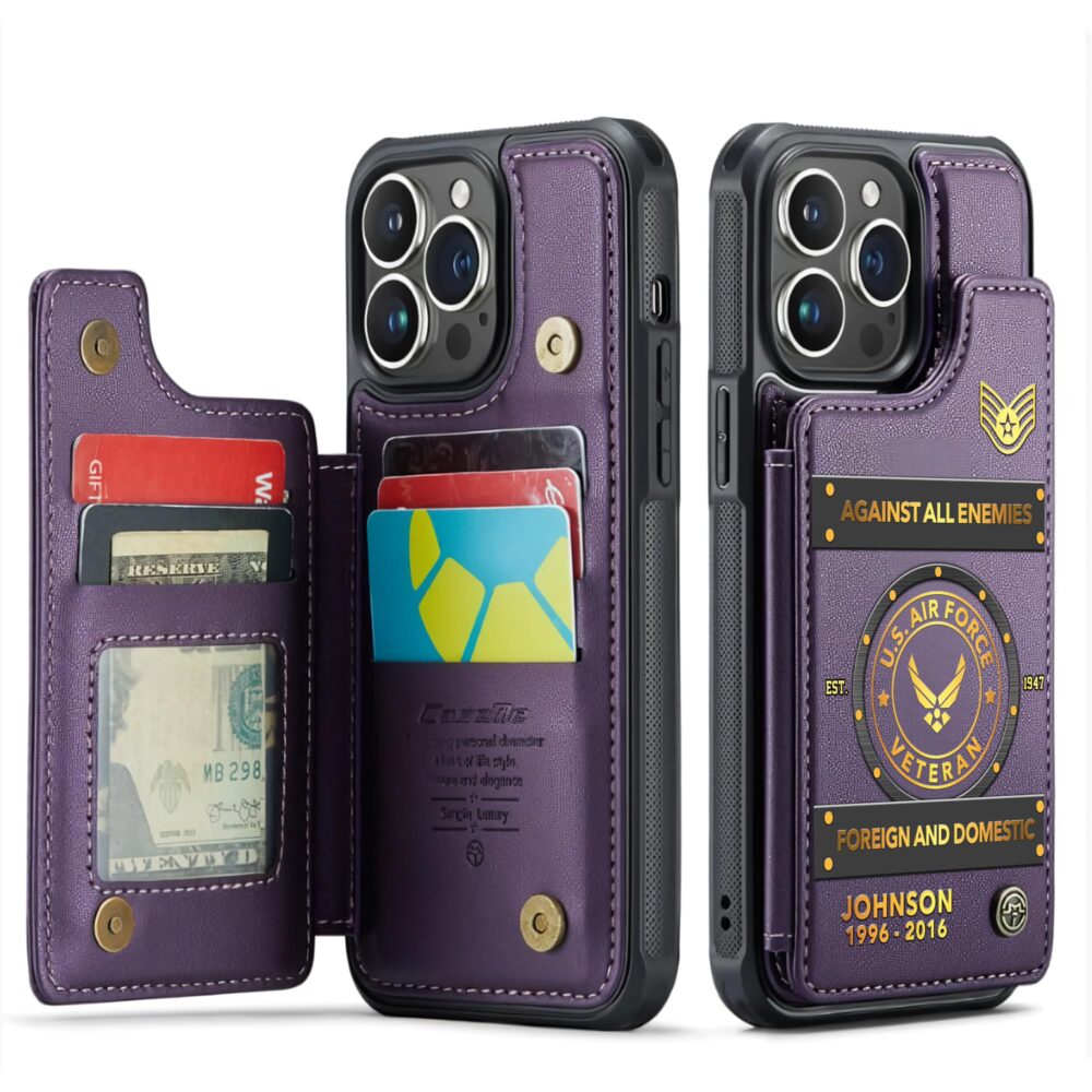 US Air Force , O 3 Air Force Captain - Leather Flip Phone Case - Image 6